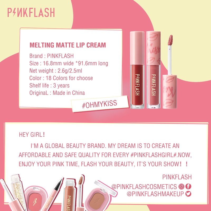 PFL01 - PINKFLASH Melting Matte Waterproof Lipstick  