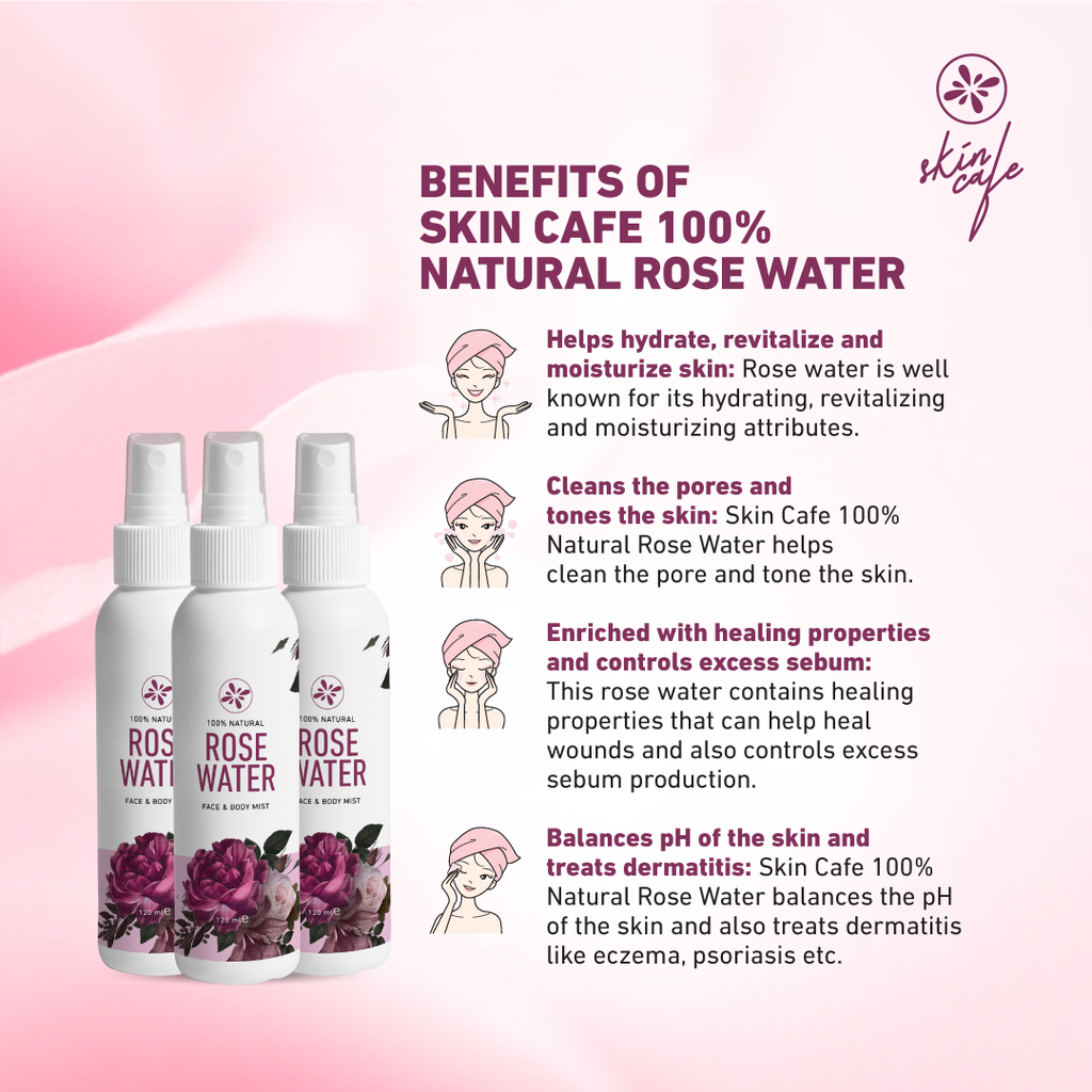 Skin Cafe 100% Natural Rose Water Face And Body Mist