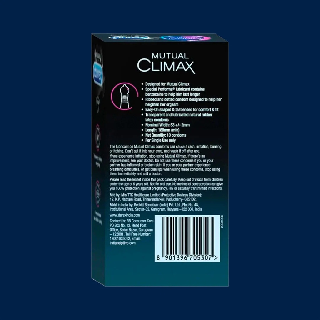 Durex Mutual Climax Condoms - (10 Pcs Pack)