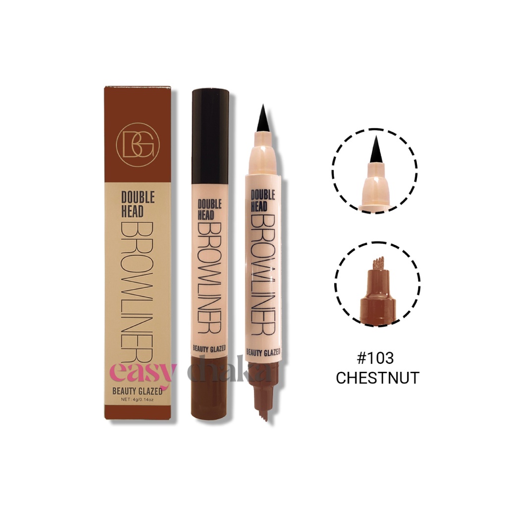 Beauty Glazed Double Head Browliner - 103 CHESTNUT