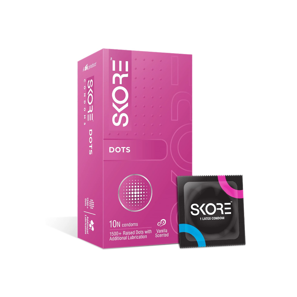 Skore 1500+Raised Dots With Additional Lubrication Condoms