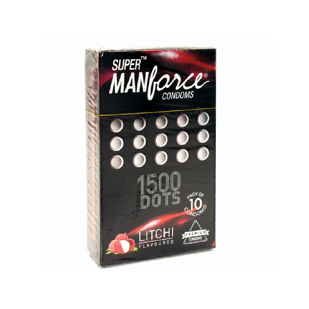 Manforce Super Condoms 1500 Dots Litchi Flavoured